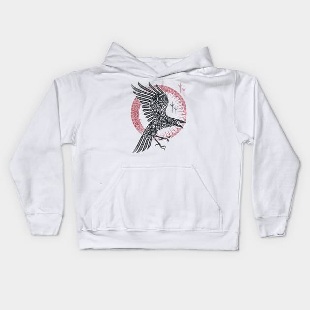 RAGNAR'S RAVEN Kids Hoodie by RAIDHO